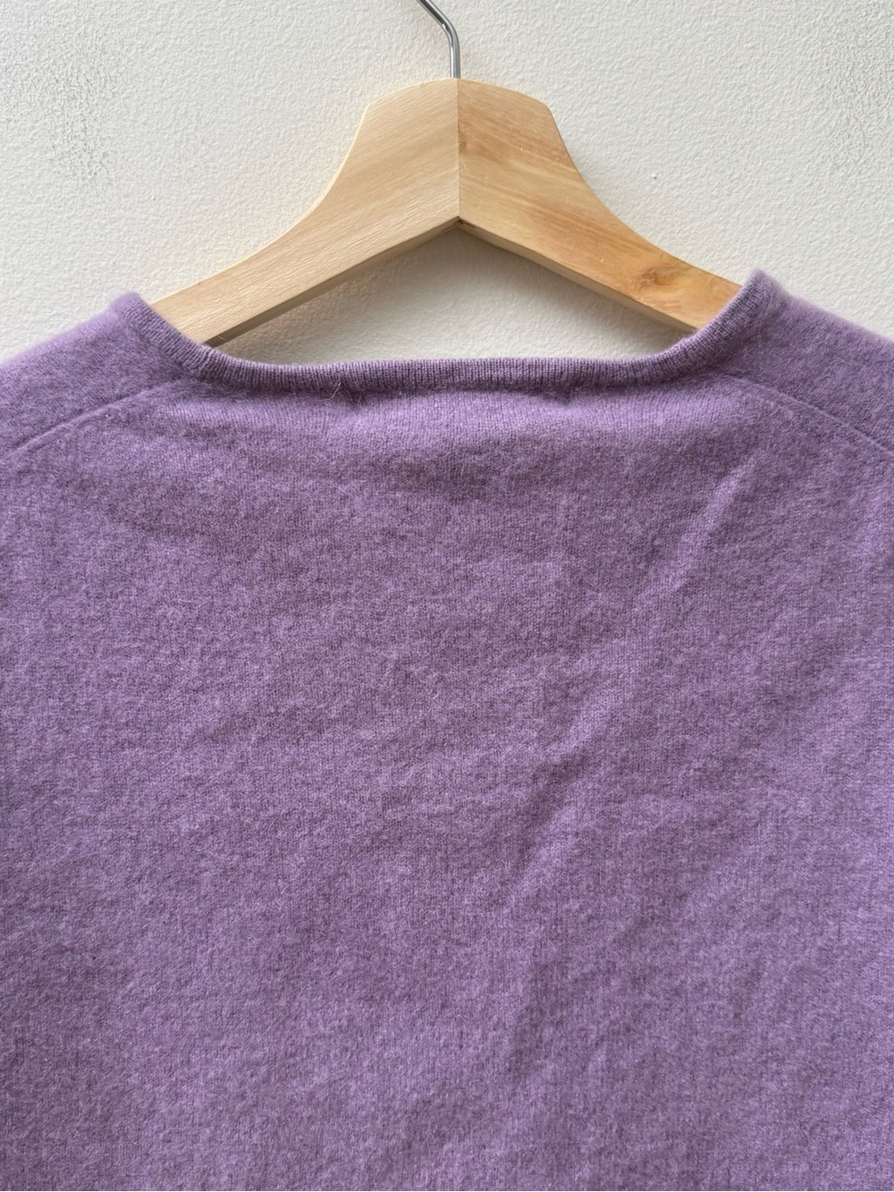 Purple V-Neck Cashmere Button Cardigan Sweater - Picture 7 of 7